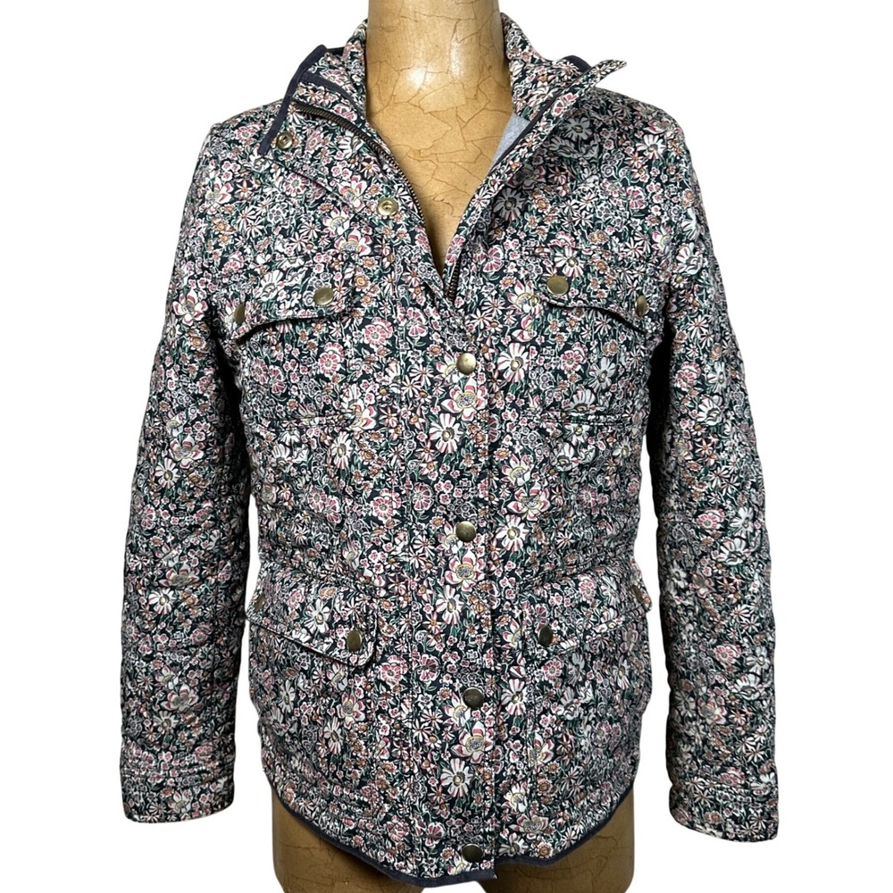 J.Crew Liberty London Floral Quilted Field Jacket Barn Coat Multi-Color